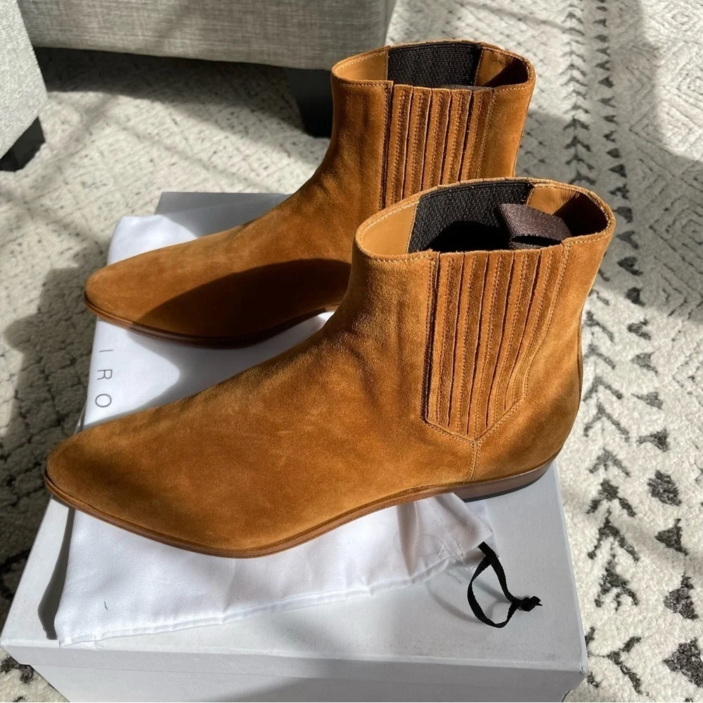 IRO Men’s Chelsea Boots in Camel Size 42 EUR Like New - Picture 5 of 15